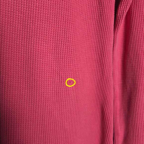 Y2K Victoria’s Secret Pink Thermal Hoodie Top Waffle Knit Lettuce Hem M 2005 - Picture 8 of 8